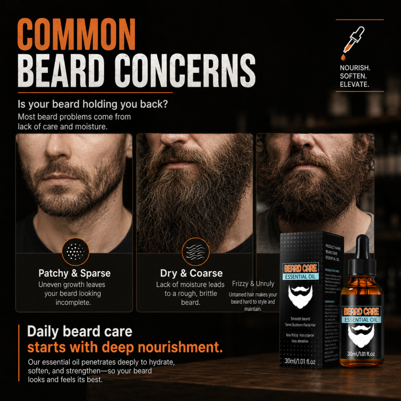 Olio essenziale nutriente per la cura della barba