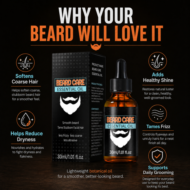 Olio essenziale nutriente per la cura della barba