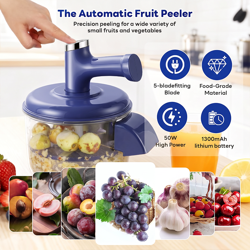 🔥Offerta Caldo 50% DI SCONTO🔥 Sbucciatore Elettrico di Frutta & Mixer – 2-in-1, Ricarica USB, Un Solo Tocco, Sbuccia in 10s 🍎