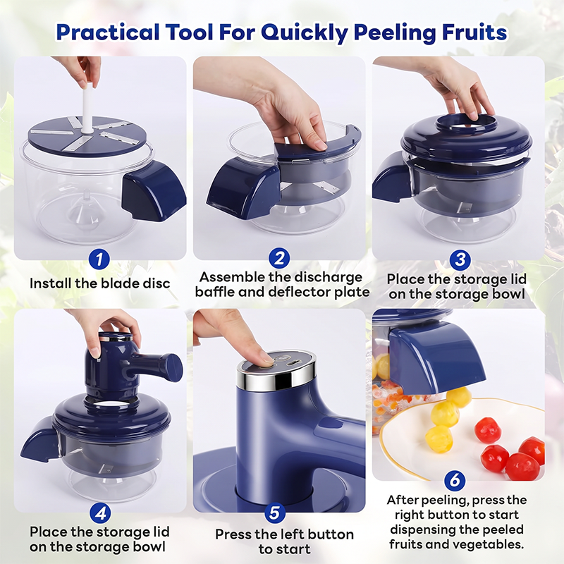🔥Offerta Caldo 50% DI SCONTO🔥 Sbucciatore Elettrico di Frutta & Mixer – 2-in-1, Ricarica USB, Un Solo Tocco, Sbuccia in 10s 🍎