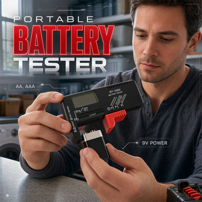 🥳2026 SUPER OFFERTA🥳💞50K+ VENDUTI!📊🔦 SCONTO 50%! Tester Digitale per Batterie – Grande display LCD mostra la carica residua esatta. Compatto e portatile – testa prima di buttare! 🧪💪