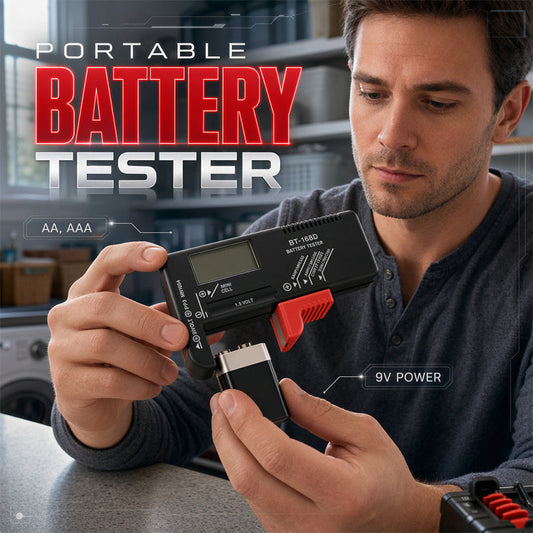 🥳2026 SUPER OFFERTA🥳💞50K+ VENDUTI!📊🔦 SCONTO 50%! Tester Digitale per Batterie – Grande display LCD mostra la carica residua esatta. Compatto e portatile – testa prima di buttare! 🧪💪