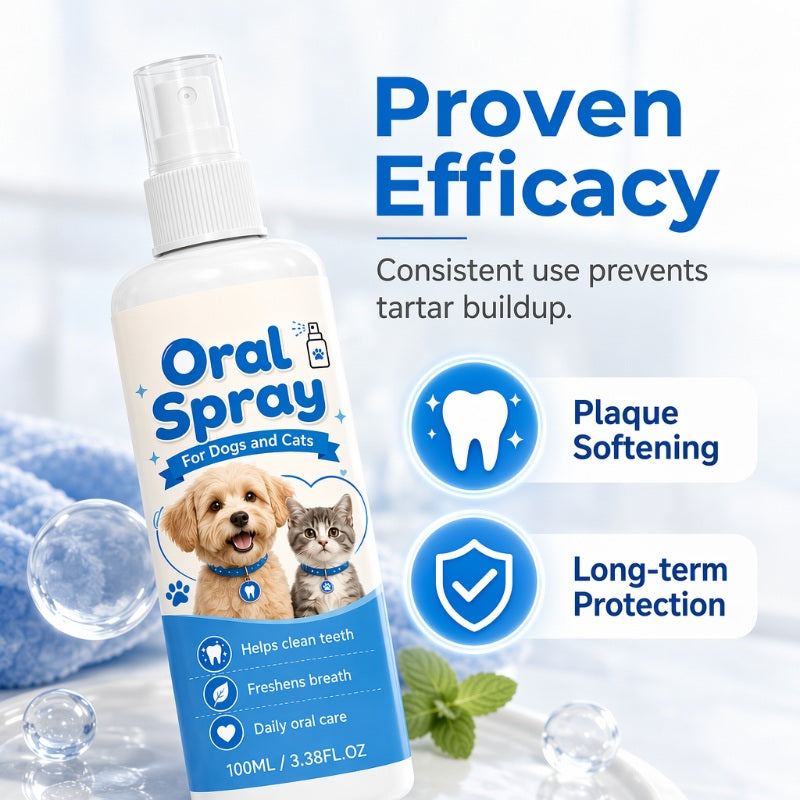 💞 PIÙ DI 50.000 VENDUTI! 🐶🐱 SCONTO 50%! Spray Detergente Orale per Animali – Rinfresca l'alito e favorisce l'igiene orale quotidiana. Nebbia delicata, facile da spruzzare – nessun bisogno di spazzolino! 🌸🦴