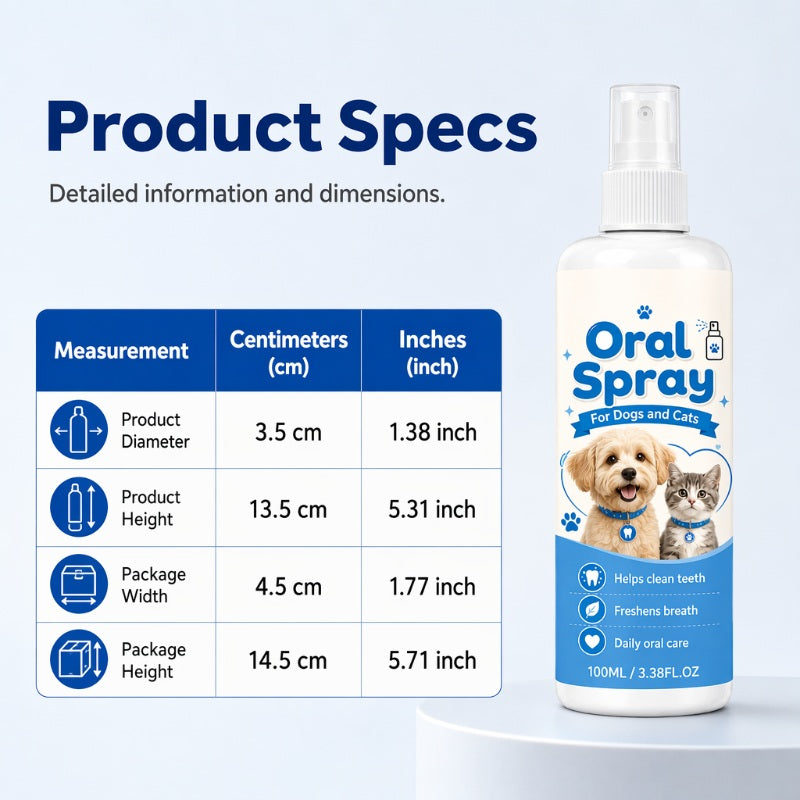💞 PIÙ DI 50.000 VENDUTI! 🐶🐱 SCONTO 50%! Spray Detergente Orale per Animali – Rinfresca l'alito e favorisce l'igiene orale quotidiana. Nebbia delicata, facile da spruzzare – nessun bisogno di spazzolino! 🌸🦴