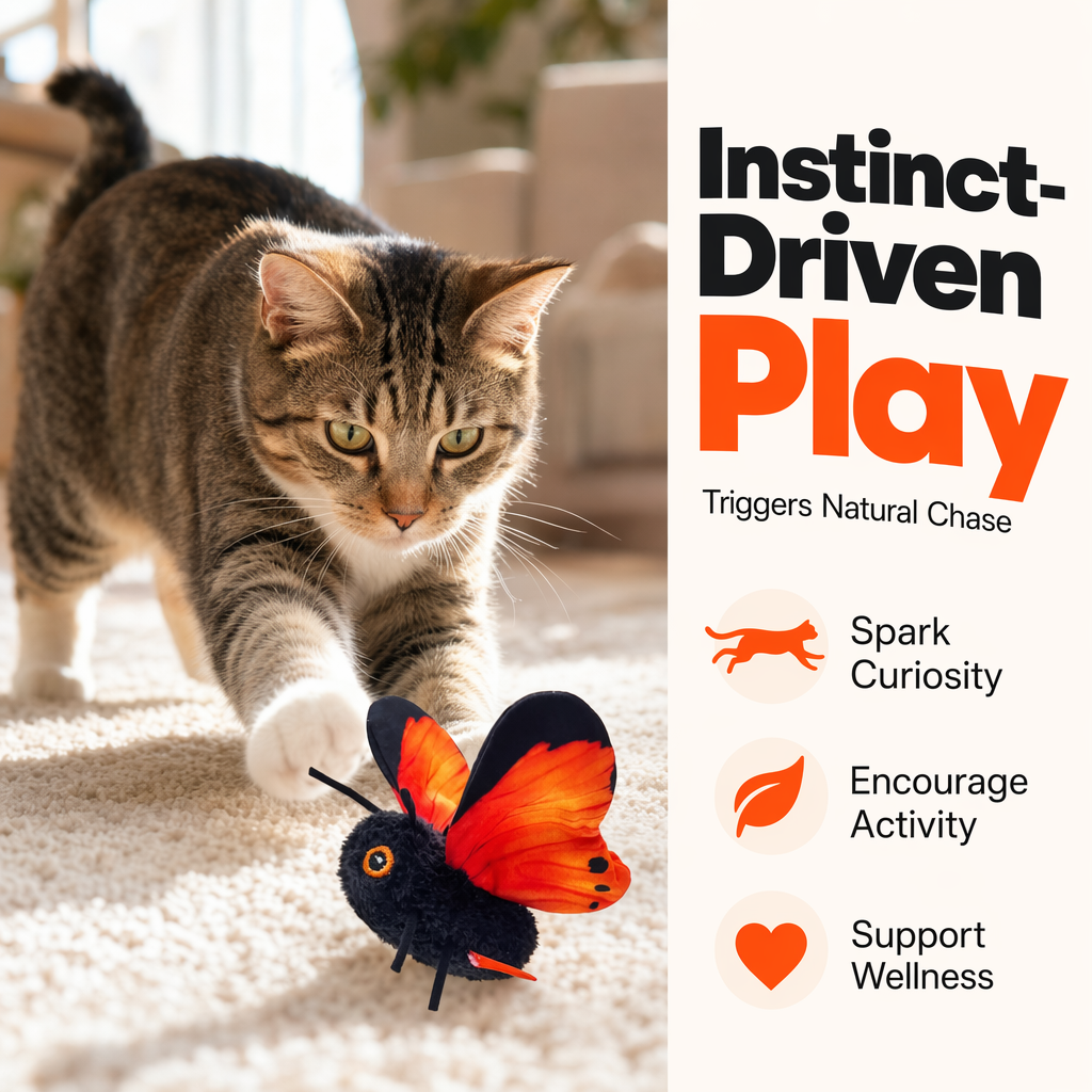 🦋 50% DI SCONTO ORA! 🐱 Giocattolo Farfalla Sensoriale Automatico per Gatti – Istintivo, Morbido & Resistente – Perfetto per il Gioco Attivo in Casa ✨