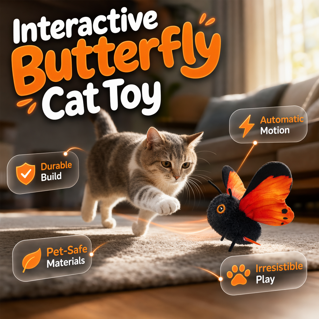 🦋 50% DI SCONTO ORA! 🐱 Giocattolo Farfalla Sensoriale Automatico per Gatti – Istintivo, Morbido & Resistente – Perfetto per il Gioco Attivo in Casa ✨