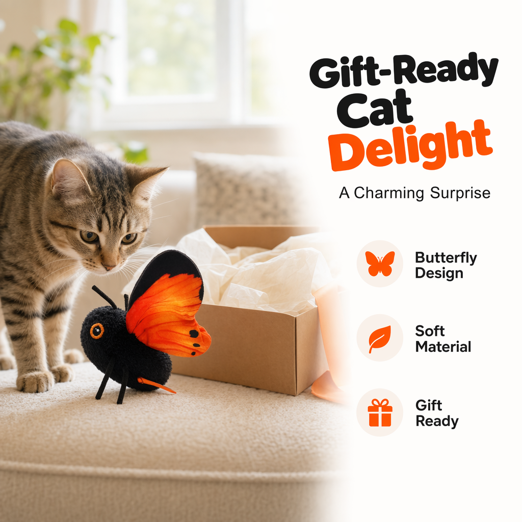 🦋 50% DI SCONTO ORA! 🐱 Giocattolo Farfalla Sensoriale Automatico per Gatti – Istintivo, Morbido & Resistente – Perfetto per il Gioco Attivo in Casa ✨