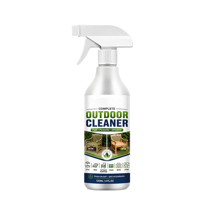 🌿 SCONTO DEL 50% PER TEMPO LIMITATO! Spray detergente per superfici esterne, smacchiatore ad azione rapida per patii, mobili in legno e superfici da esterno.