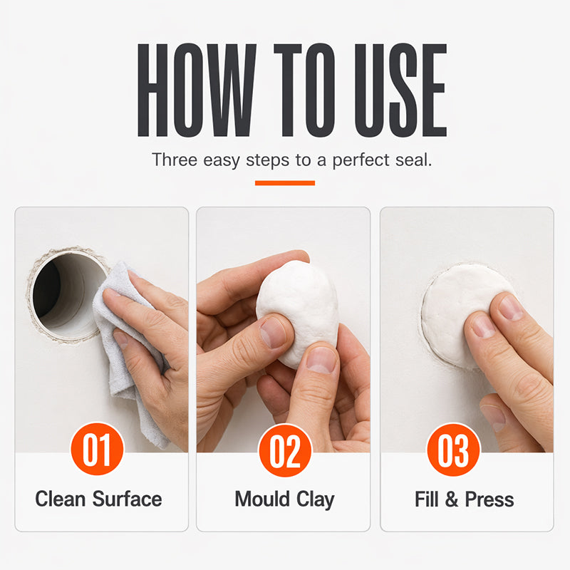 🧱 Mastice Impermeabile per Fori Climatizzatore & Tubi 🔧✨ - Alta Plasticità | Anti-Scarafaggi & Anti-Infiltrazioni | 20g / 50g | 50% DI SCONTO