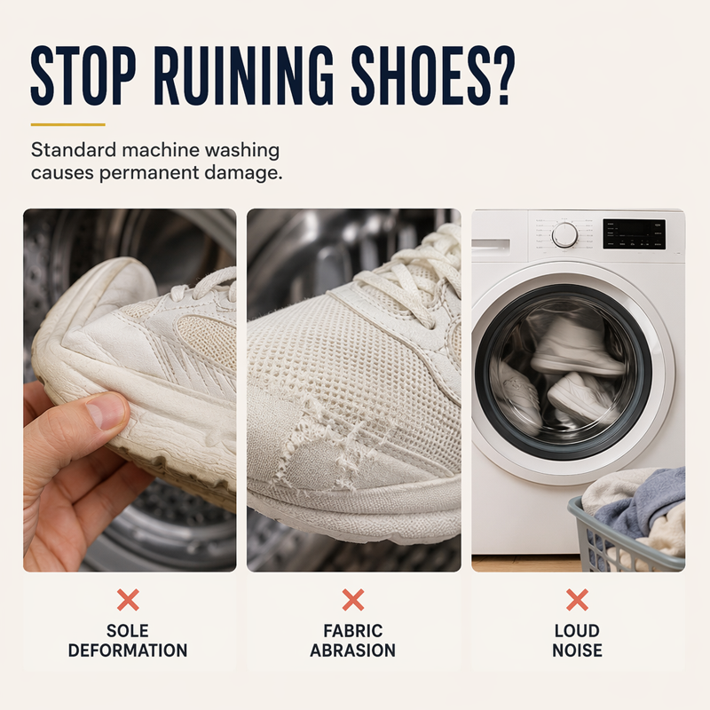 🧺 OFFERTA LIMITATA 50% DI SCONTO! Sacchetto Premium per il Lavaggio delle Scarpe, Proteggi-Scarpe in Rete Antiurto con Cerniera