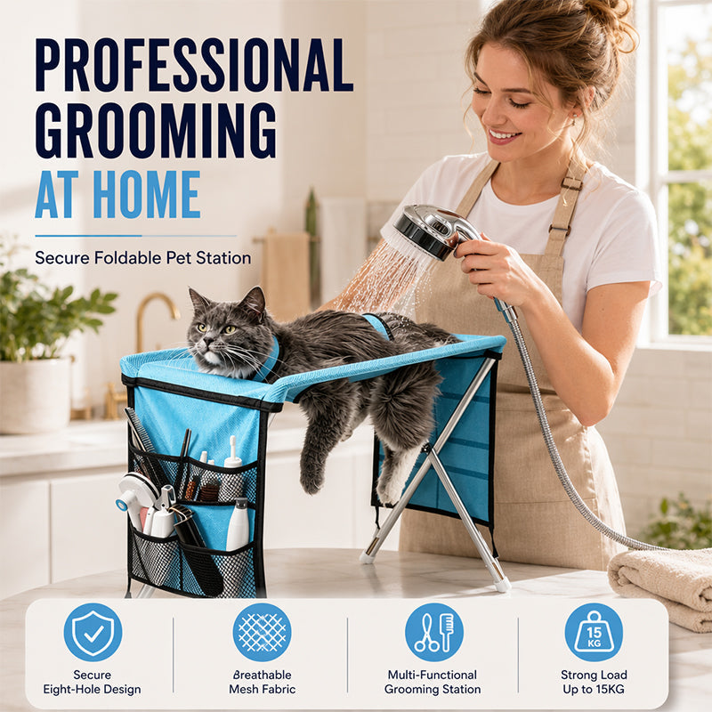 🥳SUPER OFFERTA 2026🥳💞50.000+ VENDUTI!⚡50% DI SCONTO! Letto pieghevole 2 in 1 per toelettatura animali. Ferma graffi, morsi e agitazione, elimina lo stress nella toelettatura del tuo pet 🛁😎