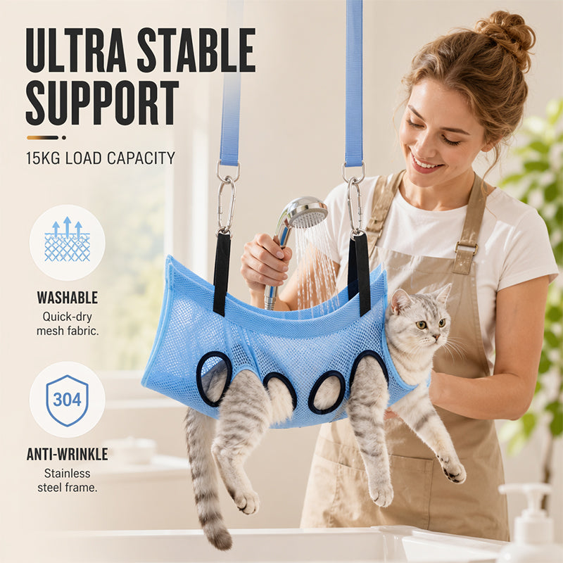 🥳SUPER OFFERTA 2026🥳💞50.000+ VENDUTI!⚡50% DI SCONTO! Letto pieghevole 2 in 1 per toelettatura animali. Ferma graffi, morsi e agitazione, elimina lo stress nella toelettatura del tuo pet 🛁😎