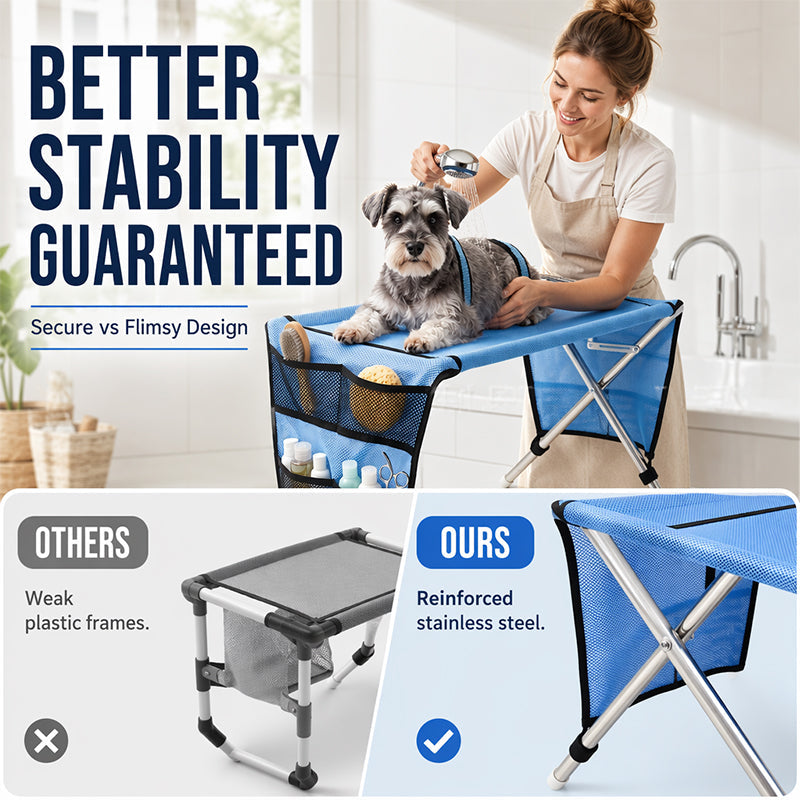 🥳SUPER OFFERTA 2026🥳💞50.000+ VENDUTI!⚡50% DI SCONTO! Letto pieghevole 2 in 1 per toelettatura animali. Ferma graffi, morsi e agitazione, elimina lo stress nella toelettatura del tuo pet 🛁😎