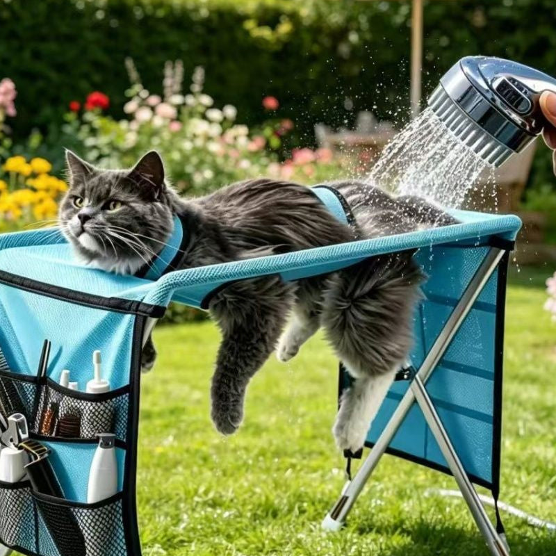 🥳SUPER OFFERTA 2026🥳💞50.000+ VENDUTI!⚡50% DI SCONTO! Letto pieghevole 2 in 1 per toelettatura animali. Ferma graffi, morsi e agitazione, elimina lo stress nella toelettatura del tuo pet 🛁😎