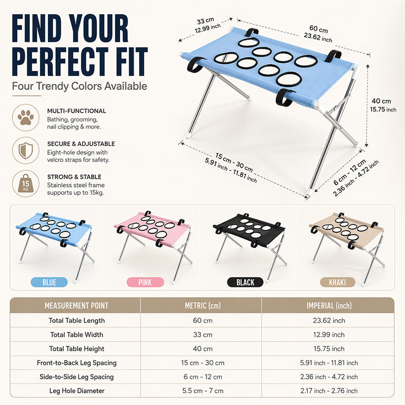 🥳SUPER OFFERTA 2026🥳💞50.000+ VENDUTI!⚡50% DI SCONTO! Letto pieghevole 2 in 1 per toelettatura animali. Ferma graffi, morsi e agitazione, elimina lo stress nella toelettatura del tuo pet 🛁😎