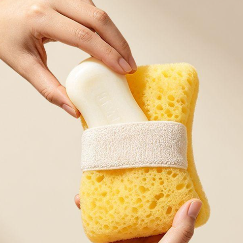 💥【50% DI SCONTO】🔥 Sacchetto Porta Sapone in Spugna Morbidissima – Schiuma Ricca, Antiscivolo, Asciugatura Rapida | Pelli Sensibili & Bambini 🧼