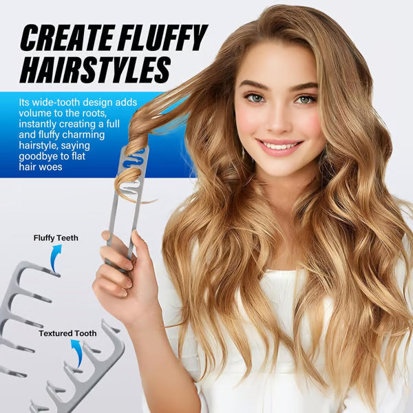 Pettine volumizzante a denti larghi – Pettine professionale per lo styling di capelli da uomo e donna