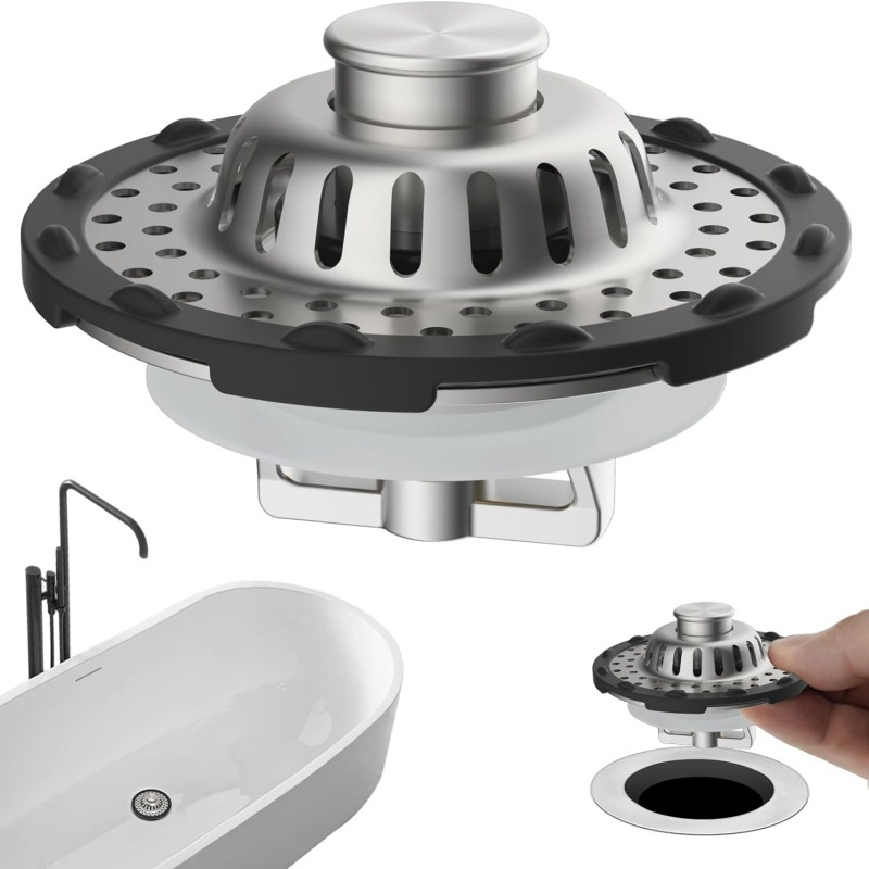 🔪 50% DI SCONTO! 🍳 Filtro per lavello da cucina in acciaio inox – Antiruggine e doppia funzione (tappo + filtro) per frutta, verdura e pasta