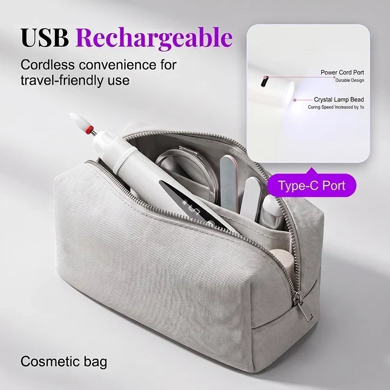 💅✨ Fresa per Unghie Elettrica 2 in 1 con Lampada UV – Portatile, Senza Fili, Per Manicure da Salone Professionale a Casa 💖🔋