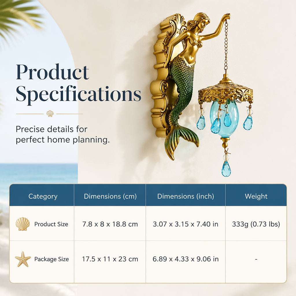 🧜‍♀️✨ 50% DI SCONTO! Applique Murale Vintage Sirena – Design Marittimo, Fascino Nostalgico & Luce d’Atmosfera – Perfetta per Corridoio, Bagno e Decorazione Nautica 🏮🌊