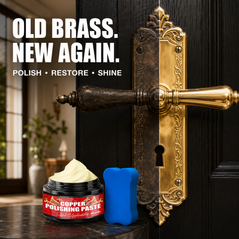 🎺🚫 50% DI SCONTO! Smetti di strofinare i tuoi oggetti in ottone opachi! Questa pasta lucidante con spugna elimina ossidazione e graffi lasciando una finitura a specchio – senza danni.