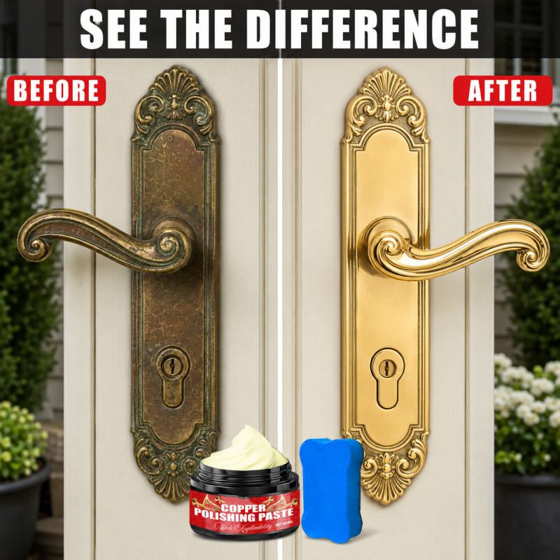 🎺🚫 50% DI SCONTO! Smetti di strofinare i tuoi oggetti in ottone opachi! Questa pasta lucidante con spugna elimina ossidazione e graffi lasciando una finitura a specchio – senza danni.