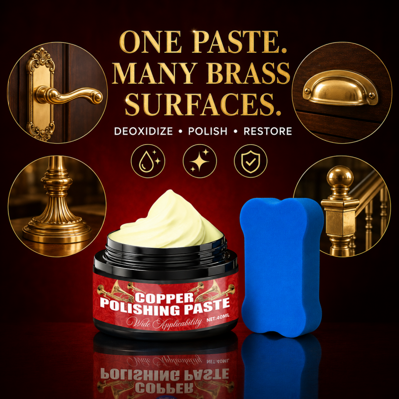 🎺🚫 50% DI SCONTO! Smetti di strofinare i tuoi oggetti in ottone opachi! Questa pasta lucidante con spugna elimina ossidazione e graffi lasciando una finitura a specchio – senza danni.