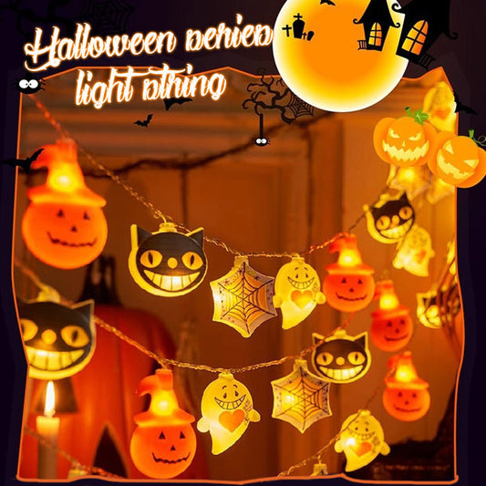 🔥Offerta Speciale 50% di Sconto🔥 Luci a Catena di Halloween a Batteria – 2 Modalità (Fissa e Lampeggiante), 1,5m 10LED 🎃