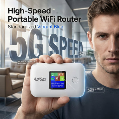🌍Connettiti ovunque! Hotspot WiFi Mobile 4G/5G LTE – Velocità fino a 300Mbps, connetti più dispositivi contemporaneamente, sicurezza e privacy garantite