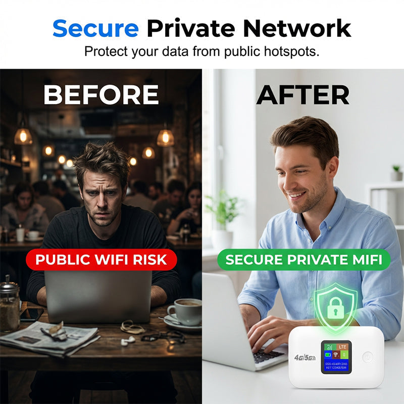 🌍Connettiti ovunque! Hotspot WiFi Mobile 4G/5G LTE – Velocità fino a 300Mbps, connetti più dispositivi contemporaneamente, sicurezza e privacy garantite
