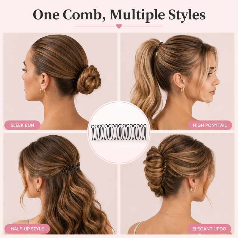 🔥Pettine invisibile anti‑crespo 💇‍♀️ Flessibile, blocca i capelli ribelli, confezione da 10 pezzi✨