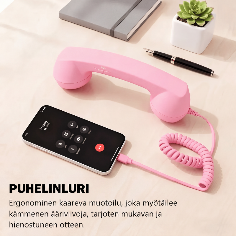 🎄Joulumyynti📞Retro-puhelimen kuuloke iPhonelle ja Androidille, Type-C-liitännällä varustettu vanhanaikainen puhelimen kuuloke HD-mikrofonilla ja kaiuttimella