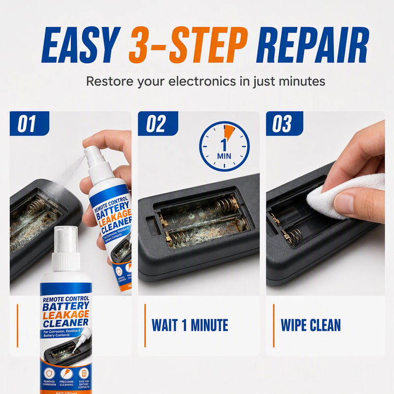 🔋 50% DI SCONTO ORA! Spray Detergente Elettronico di Precisione – Rimuovi la Corrosione da Batterie Scariche, Ripristina la Conduttività per Telecomandi, Giocattoli e Contatti Elettronici