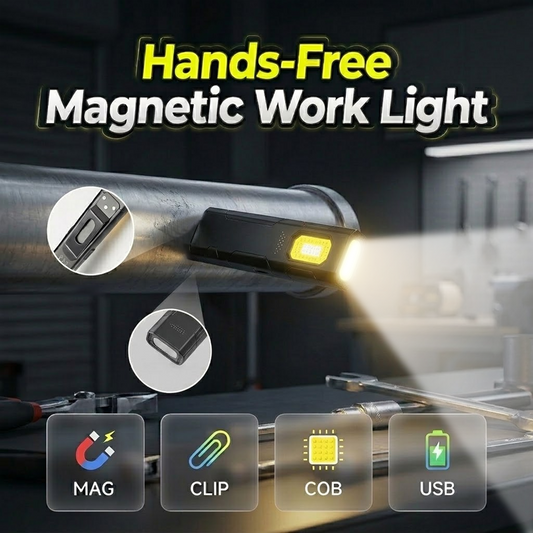 🥳2026 NUOVO ARRIVO🥳💞50K+ VENDUTI!🔥50% DI SCONTO! 🧲💡 Lampada da Lavoro Magnetica a Mani Libere — Potenza luminosa super forte, fissaggio magnete stabile, orientabile liberamente, ideale per riparazioni, officina e lavori domestici ✨