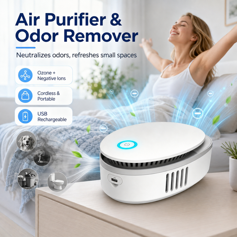 😷Aria domestica viziata e odori fastidiosi?🔥Purificatore d'aria portatile domestico con eliminazione dell'ozono – funzionamento silenzioso, dimensioni ridotte, adatto per camera, soggiorno e bagno🌿