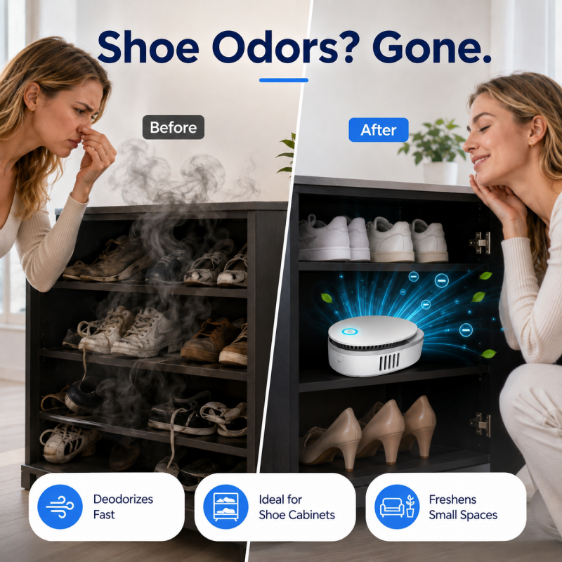😷Aria domestica viziata e odori fastidiosi?🔥Purificatore d'aria portatile domestico con eliminazione dell'ozono – funzionamento silenzioso, dimensioni ridotte, adatto per camera, soggiorno e bagno🌿