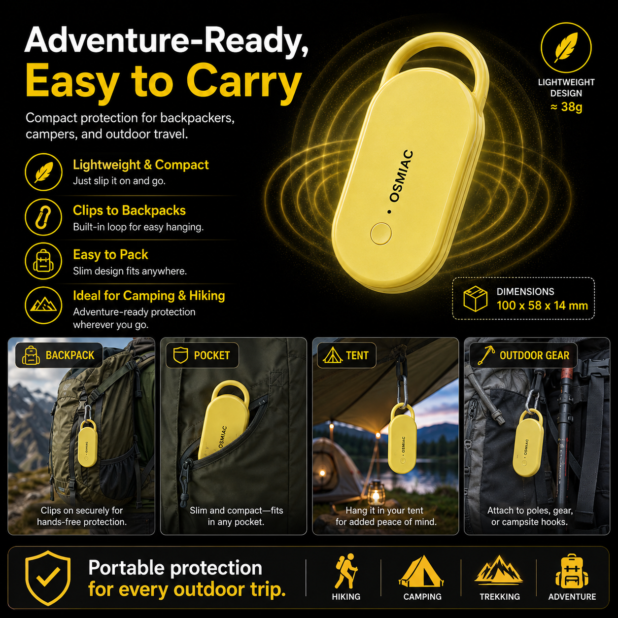 📢📢 Sconto del 50%!! ⏰ Repellente a ultrasuoni portatile per parassiti con gancio per auto