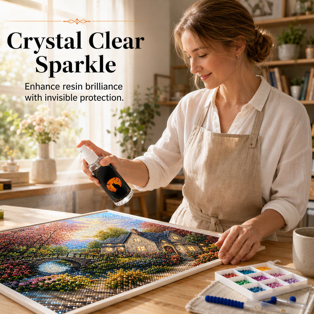 🔥 Spray Fissativo Lucido – Rivestimento acrilico trasparente con protezione UV e antiumidità – Ideale per pittura diamante, hobby creativi e figurine 3D 💎🛡️