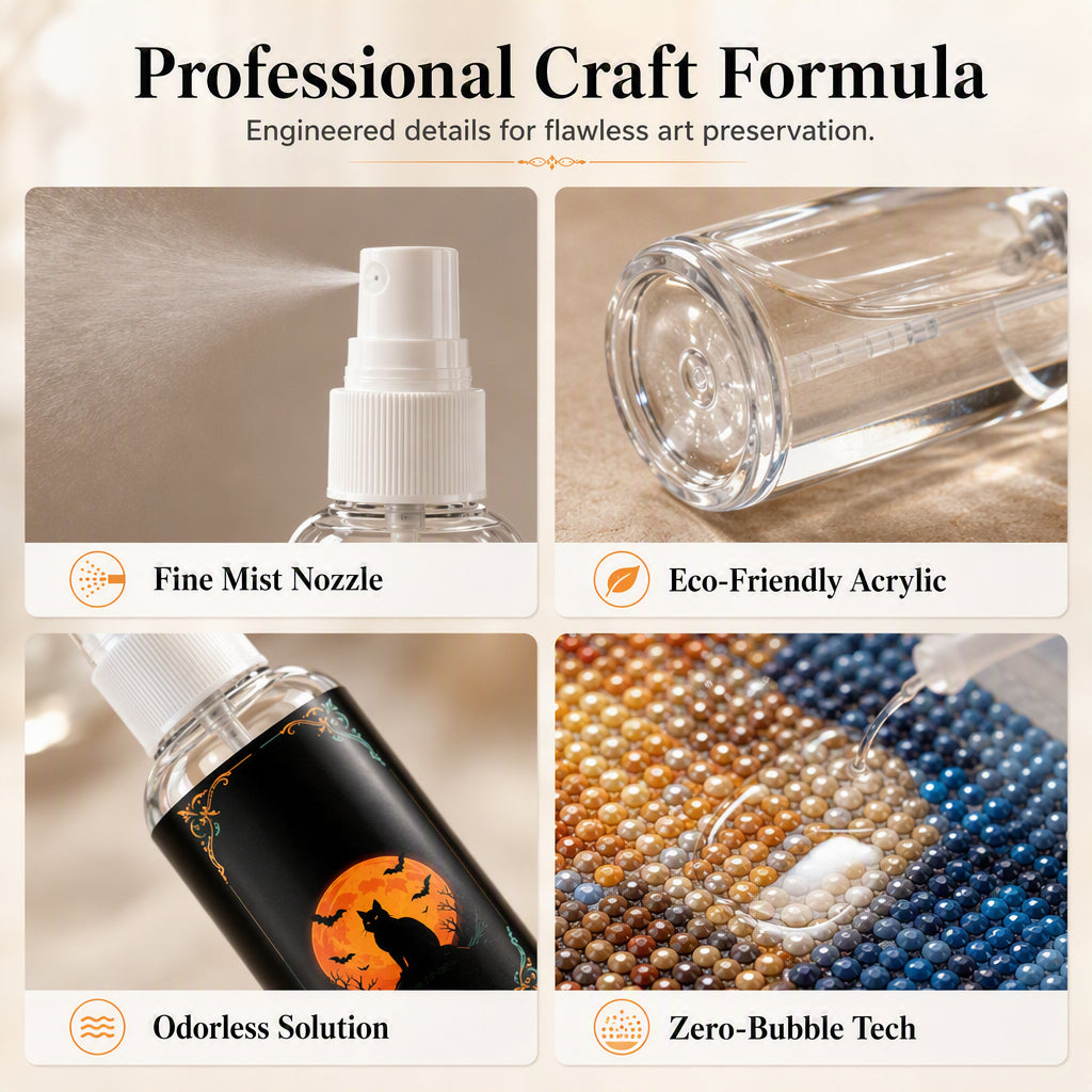 🔥 Spray Fissativo Lucido – Rivestimento acrilico trasparente con protezione UV e antiumidità – Ideale per pittura diamante, hobby creativi e figurine 3D 💎🛡️