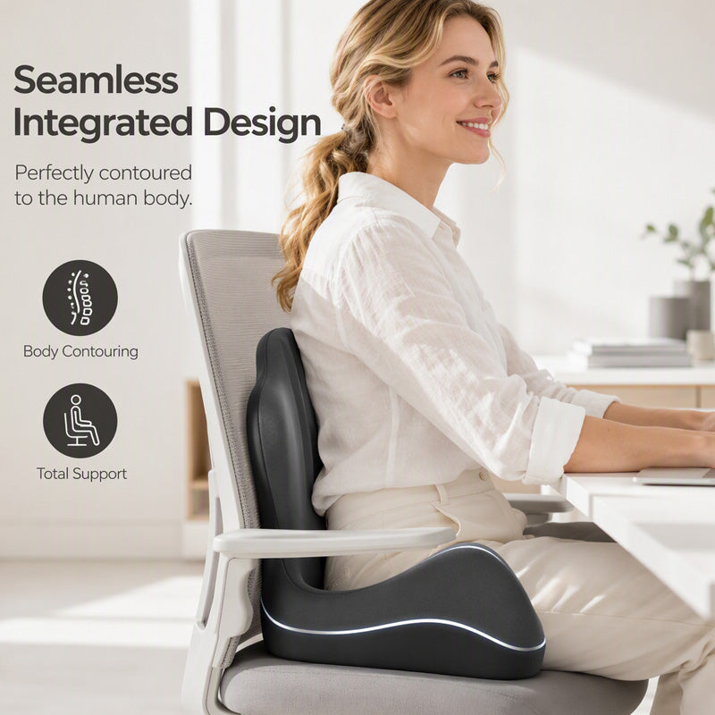 🪑 Cuscino Ergonomico in Memory Foam con Supporto Lombare – Comfort Tutto il Giorno, Perfetto per Ufficio, Auto e Casa ✨