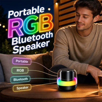 🔥Saldi 50% di sconto🔥 Altoparlante Bluetooth Portatile con Luce RGB – Speaker Wireless con Luci Dinamiche, Resistente agli Schizzi, Fino a 16 Ore di Autonomia 🎶