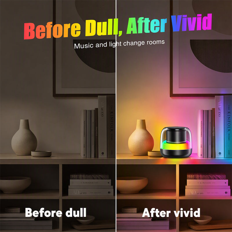 🔥Saldi 50% di sconto🔥 Altoparlante Bluetooth Portatile con Luce RGB – Speaker Wireless con Luci Dinamiche, Resistente agli Schizzi, Fino a 16 Ore di Autonomia 🎶