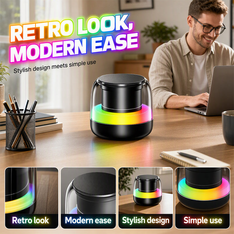 🔥Saldi 50% di sconto🔥 Altoparlante Bluetooth Portatile con Luce RGB – Speaker Wireless con Luci Dinamiche, Resistente agli Schizzi, Fino a 16 Ore di Autonomia 🎶