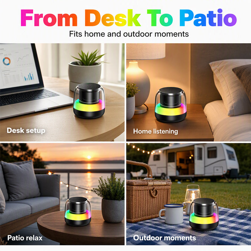 🔥Saldi 50% di sconto🔥 Altoparlante Bluetooth Portatile con Luce RGB – Speaker Wireless con Luci Dinamiche, Resistente agli Schizzi, Fino a 16 Ore di Autonomia 🎶