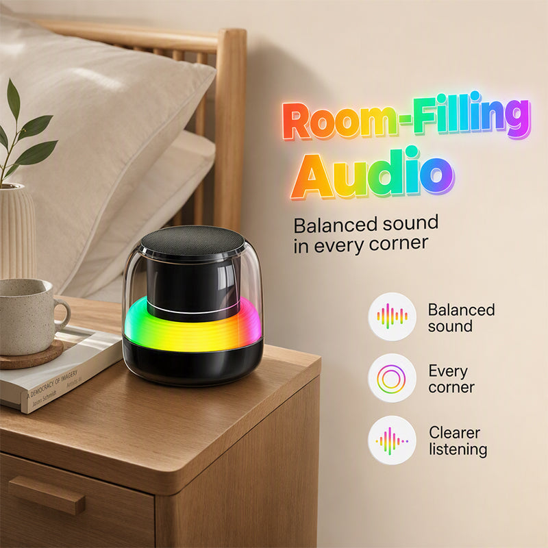 🔥Saldi 50% di sconto🔥 Altoparlante Bluetooth Portatile con Luce RGB – Speaker Wireless con Luci Dinamiche, Resistente agli Schizzi, Fino a 16 Ore di Autonomia 🎶
