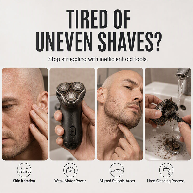 💈 -50% ORA! 🪒 Rasoio 2-in-1 per Testa Rasata e Regolabarba – 30 Lame di Precisione, Testina Flottante 360° & Display Digitale ✨