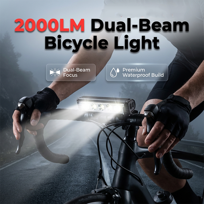 🚲⚡ Luce LED da Bici Ricaricabile USB – 2000 Lumen, IPX6, Ricarica Type-C | Sicurezza Notturna Garantita! 🌙🚴