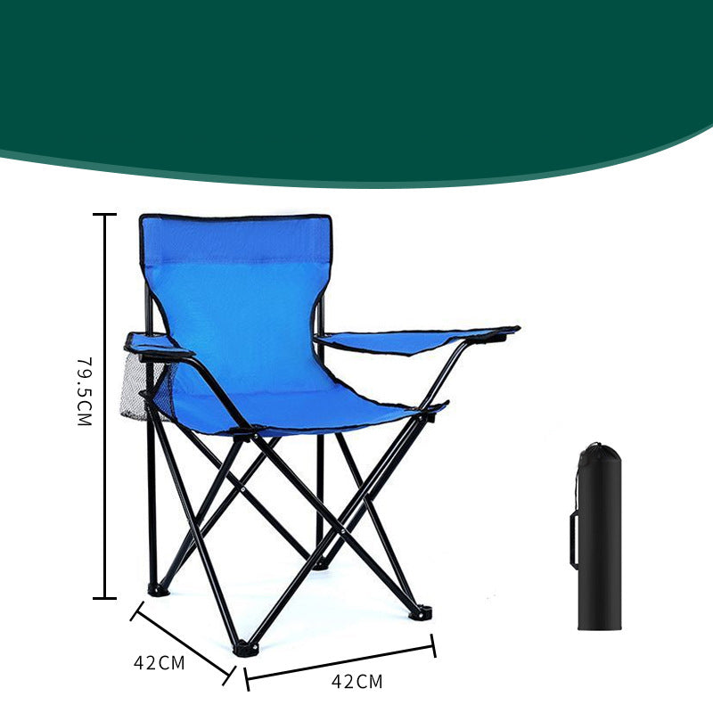 Sedia da Campeggio Pieghevole Portatile con Portabicchiere