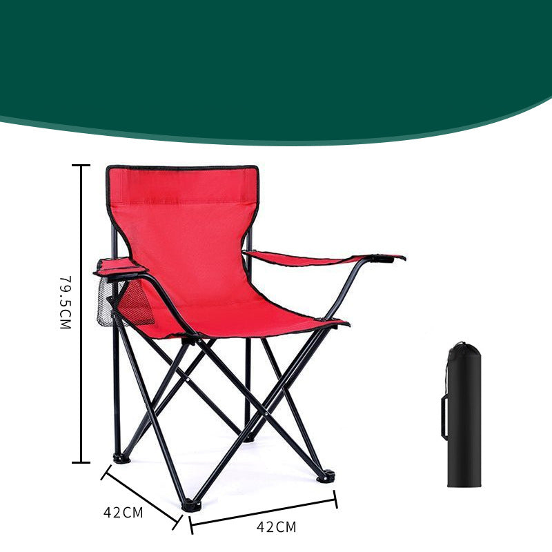 Sedia da Campeggio Pieghevole Portatile con Portabicchiere