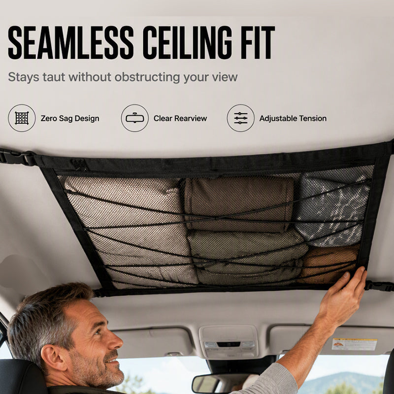 Borsa Portaoggetti da Soffitto Auto con Fibbie Regolabili